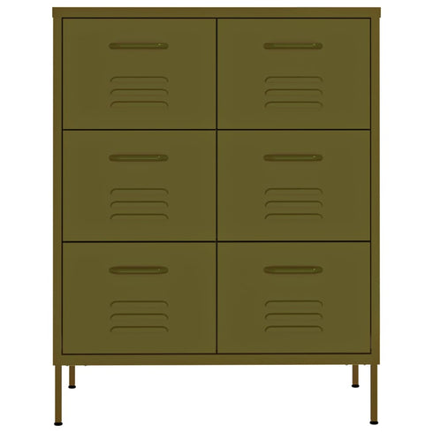 Lady Jillian -  Drawer Cabinet Olive Green 80x35x101,5 cm Steel